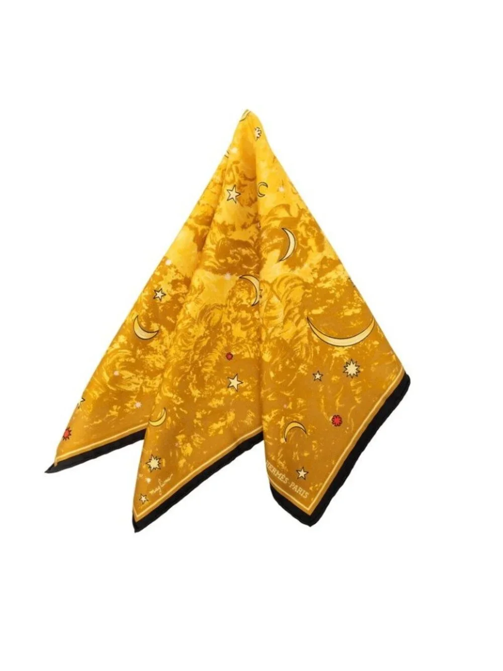 Hermes Carre 45 Petit L'annee Des Etoiles Age of Stars Scarf Brown Black